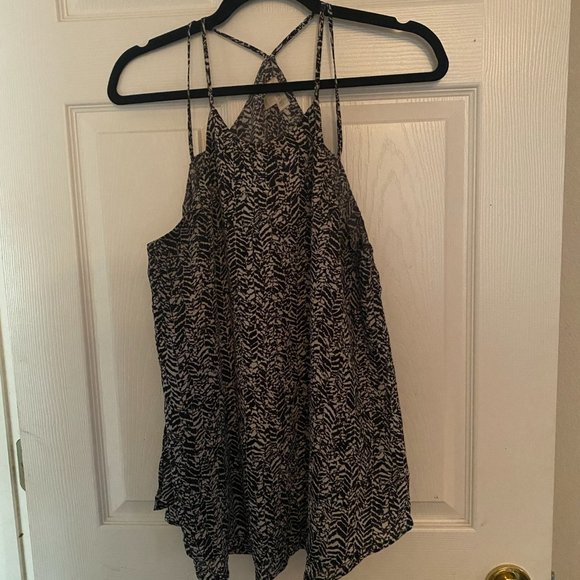 Decree black and white patterned strappy tank top - Picture 2 of 4